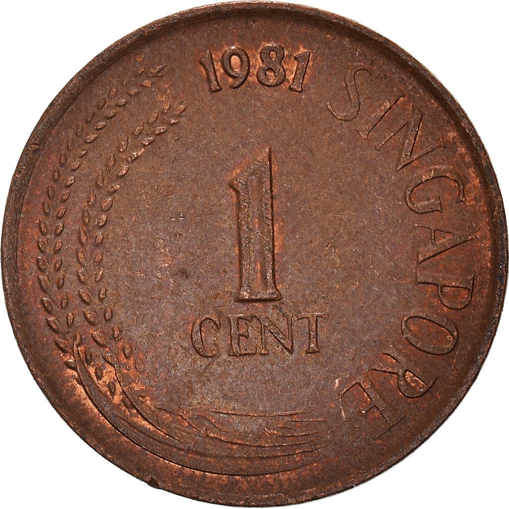 Singapore 1 Cent Coin | magnetic | KM1a | 1976 - 1985 Copper clad steel