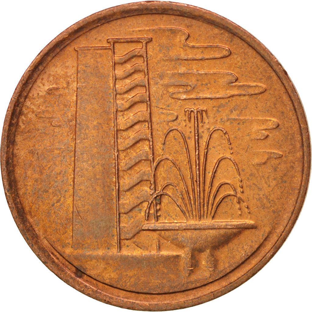 Singapore 1 Cent Coin | magnetic | KM1a | 1976 - 1985 Copper clad steel