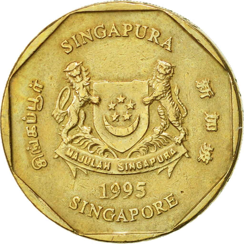 Singapore | 1 Dollar Coin | Ribbon downwards | KM103 | 1992 - 2013 | Aluminium-bronze