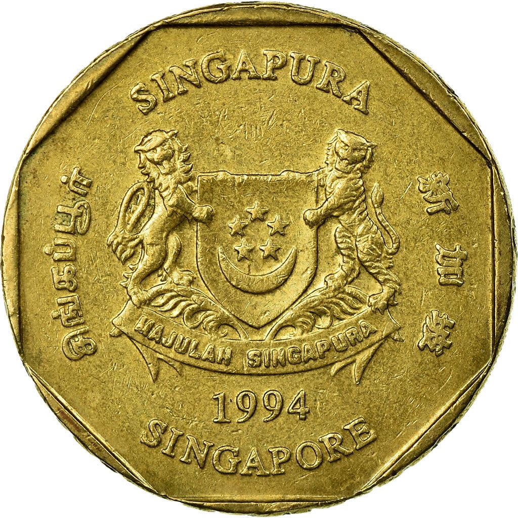 Singapore | 1 Dollar Coin | Ribbon downwards | KM103 | 1992 - 2013 | Aluminium-bronze