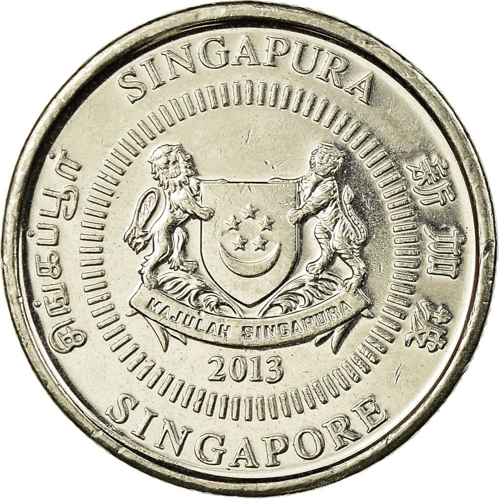 Singapore 10 Cents Coin | KM346 | 2013 - 2019 Nickel plated steel