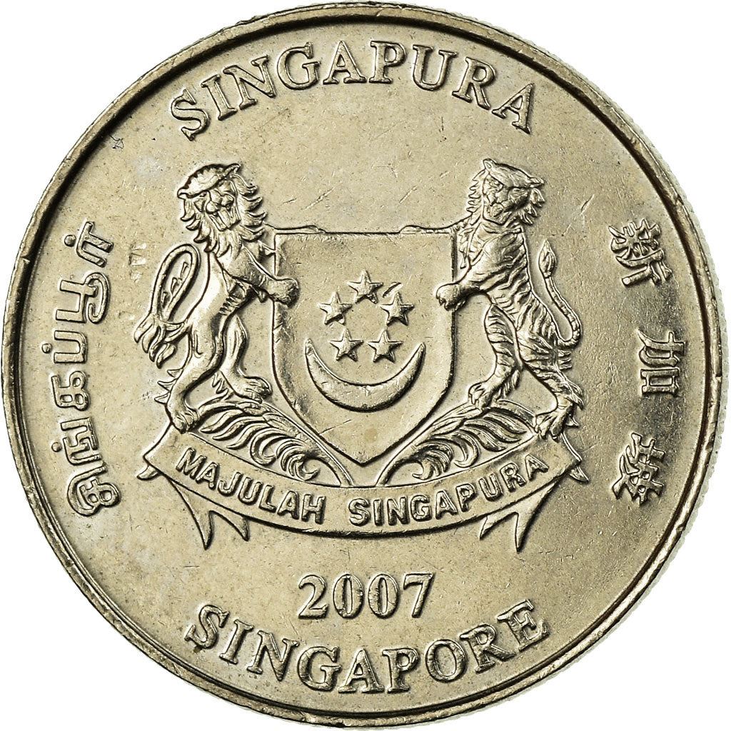 Singapore | 20 Cents Coin| Ribbon downwards | KM101 | 1992 - 2013 | Copper-nickel