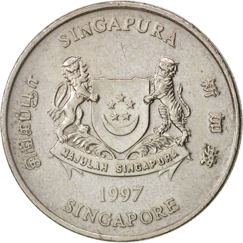 Singapore | 20 Cents Coin| Ribbon downwards | KM101 | 1992 - 2013 | Copper-nickel