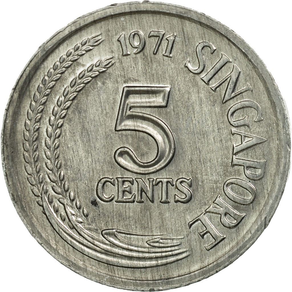 Singapore 5 Cents Coin | FAO | KM8 | 1971 Aluminium