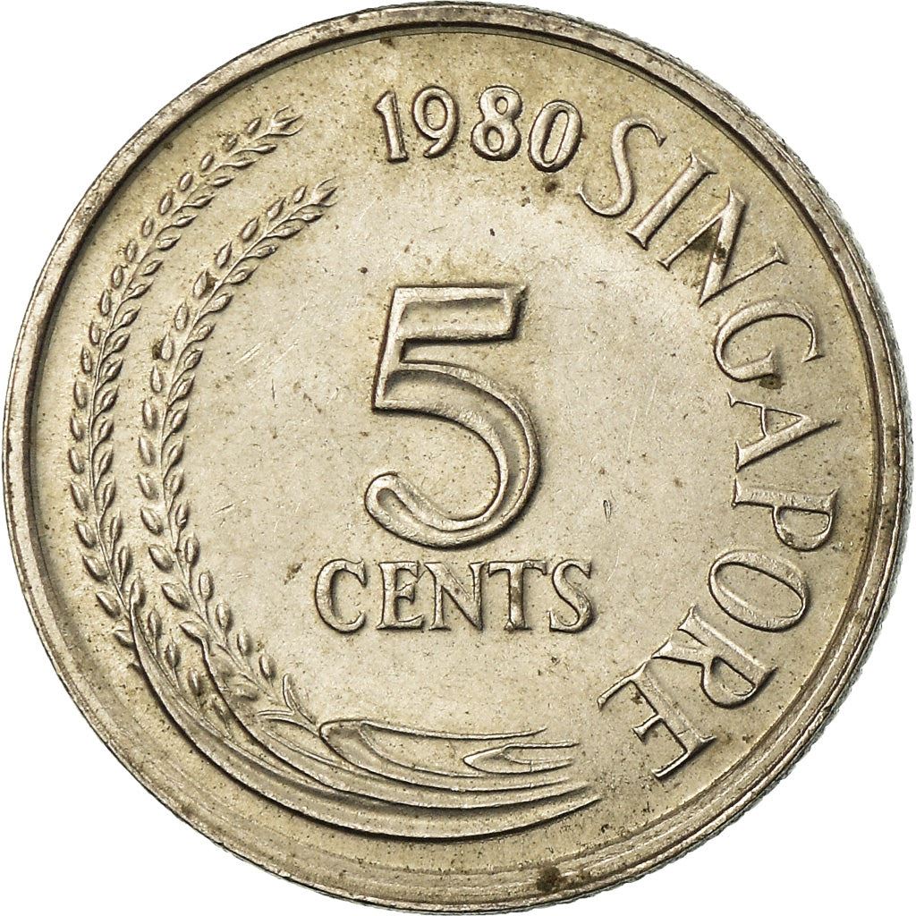 Singapore 5 Cents Coin | magnetic | KM2a | 1980 - 1984 Copper-nickel clad steel