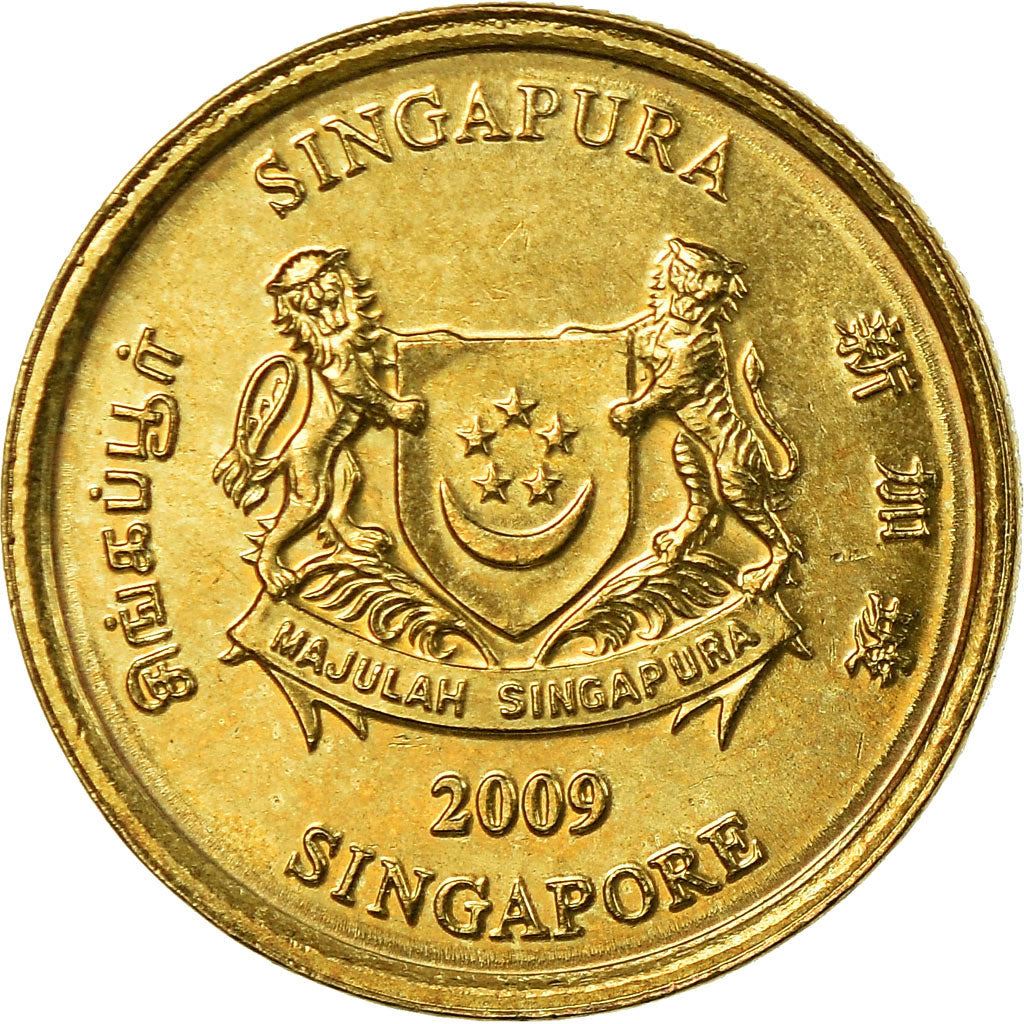 Singapore 5 Cents Coin | ribbon downwards | KM99 | 1992 - 2013 Aluminium-bronze