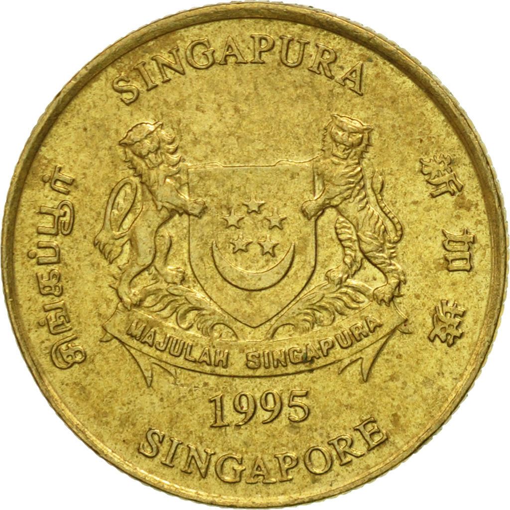 Singapore 5 Cents Coin | ribbon downwards | KM99 | 1992 - 2013 Aluminium-bronze