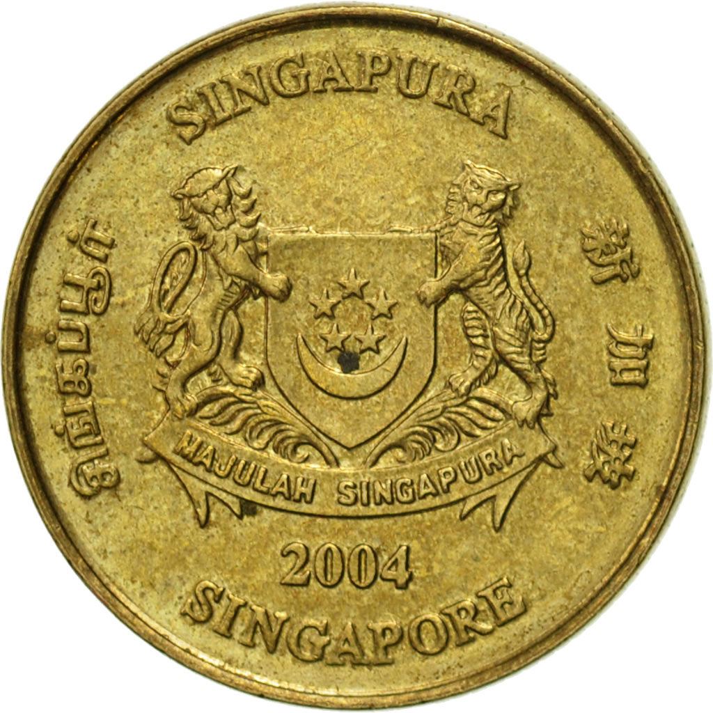 Singapore 5 Cents Coin | ribbon downwards | KM99 | 1992 - 2013 Aluminium-bronze