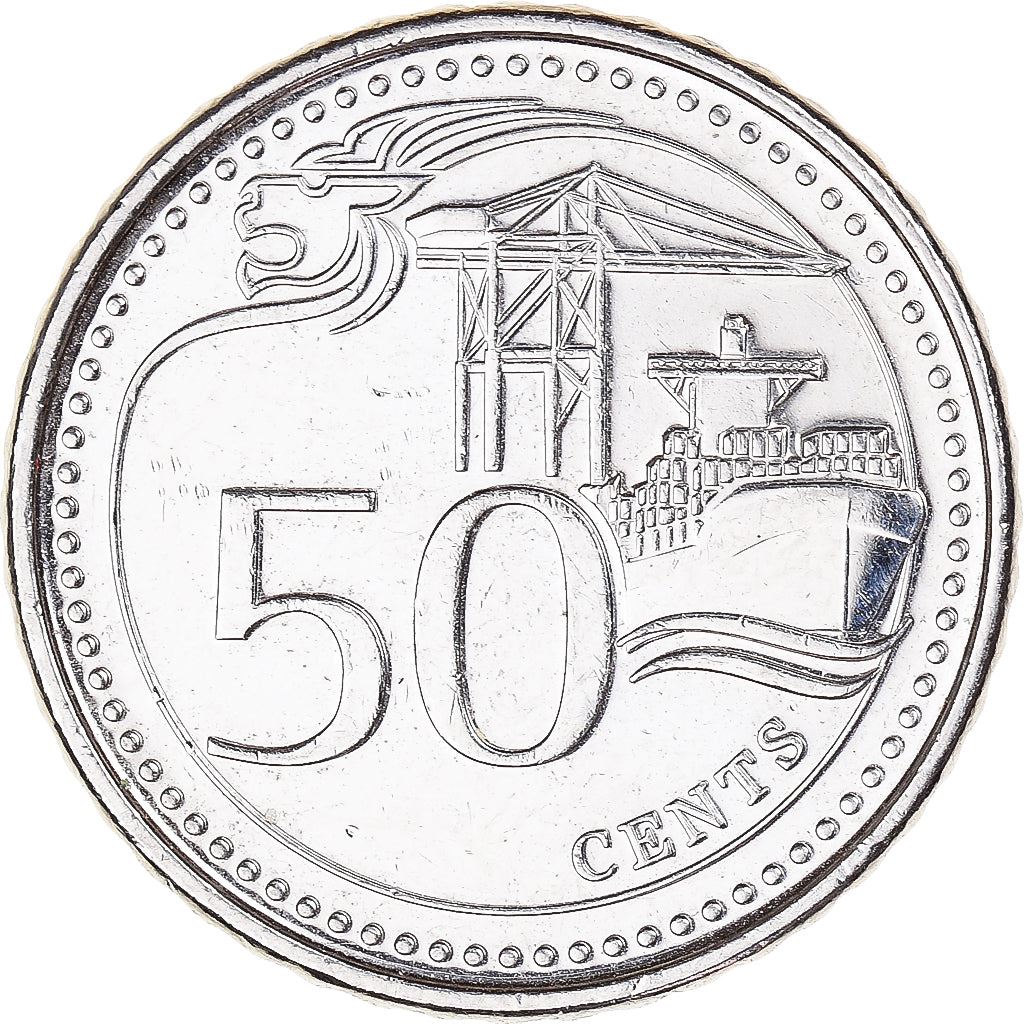 Singapore 50 Cents Coin | KM348 | 2013 - 2019 Nickel plated steel