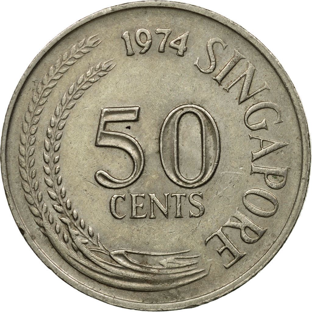 Singapore 50 Cents Coin | KM5 | 1967 - 1985 Copper-nickel