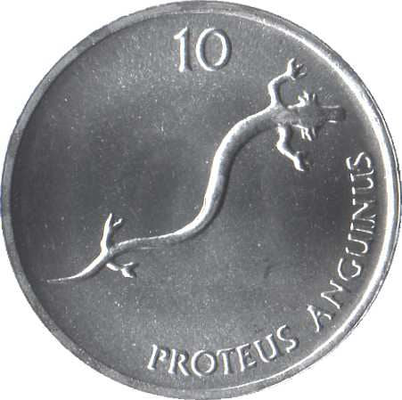 Slovenia 10 Stotinov Coin | Salamander | Olm | KM7 | 1992 - 2006