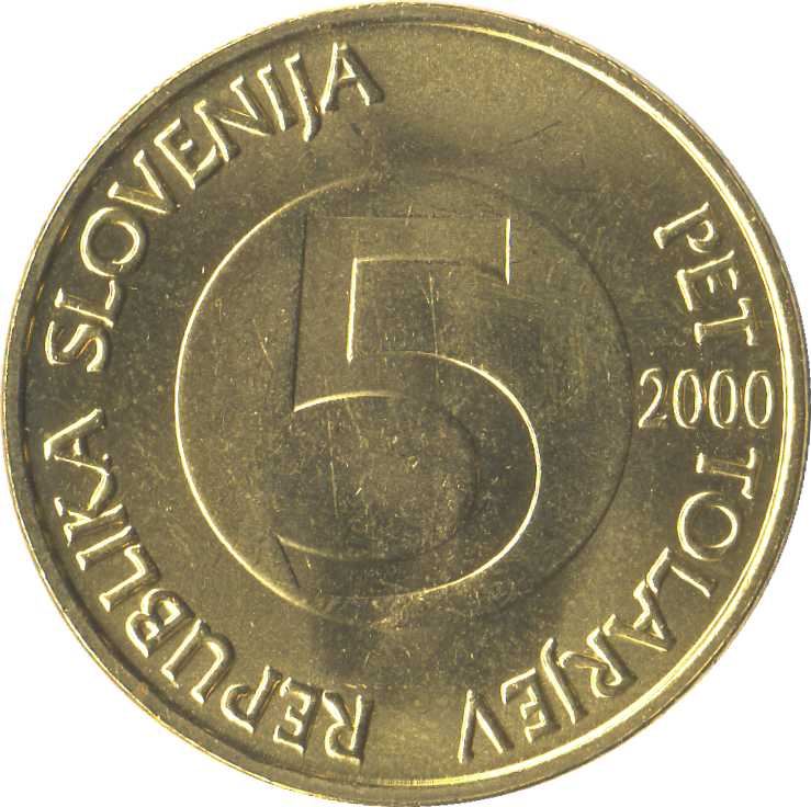 Slovenia 5 Tolarjev Coin | Alpine Ibex | KM6 | 1992 - 2006