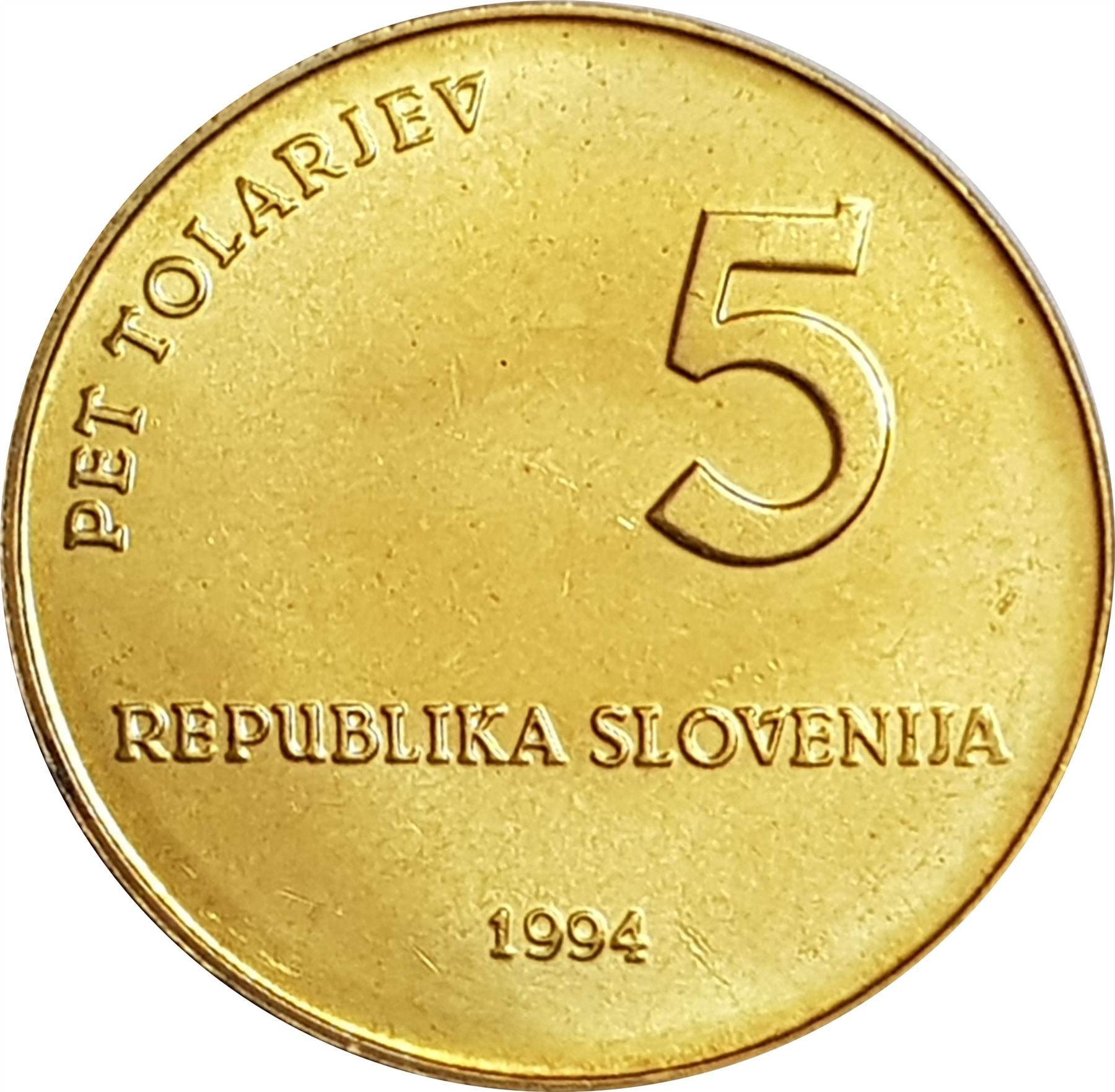 Slovenia 5 Tolarjev Coin | Bishop Abraham | Quill | KM16 | 1994