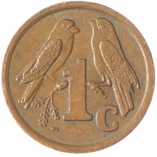 South Africa | 1 Cent Coin | Birds | Sparrows | Km:158 | 1996