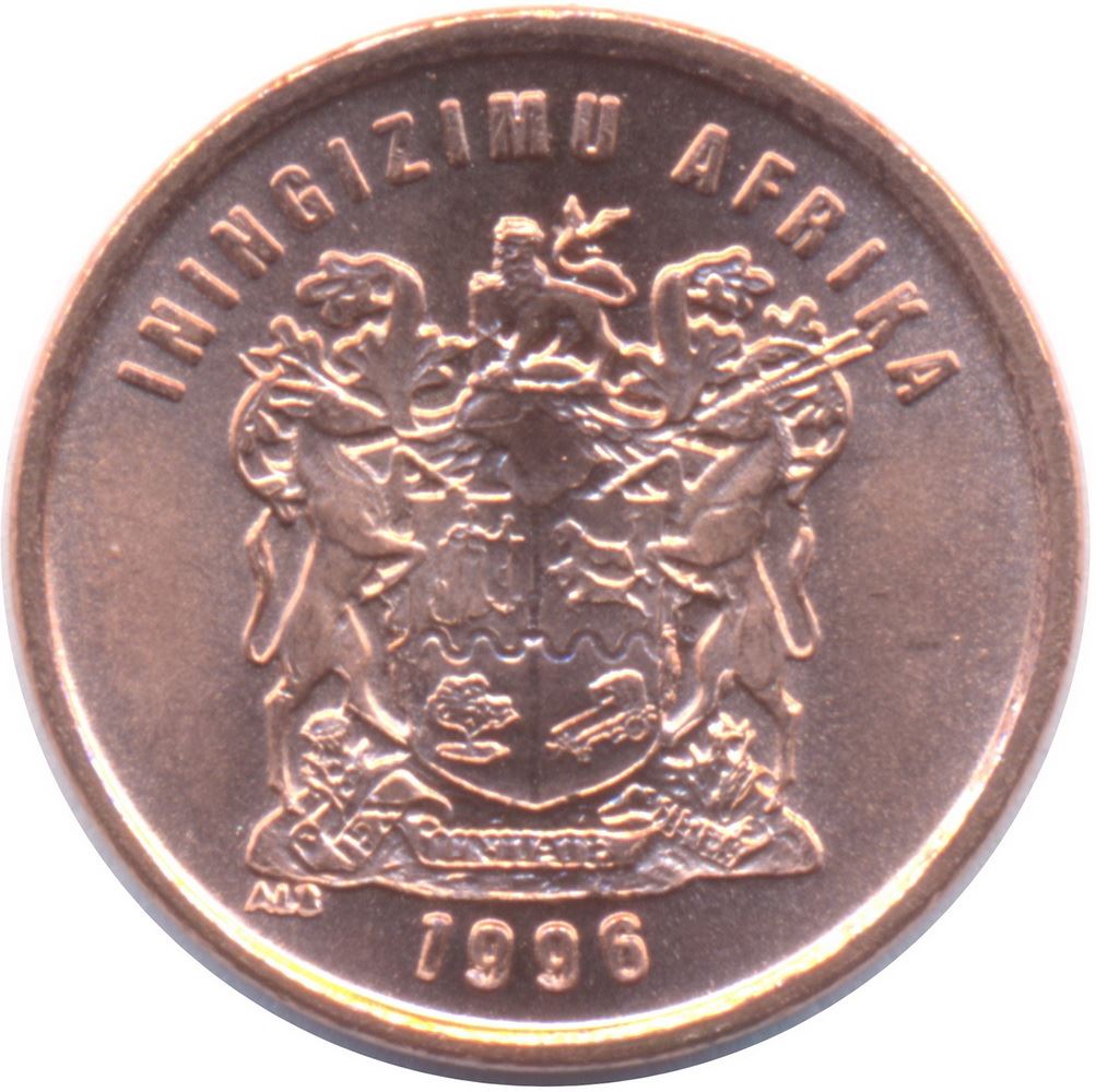 South Africa | 1 Cent Coin | Birds | Sparrows | Km:158 | 1996