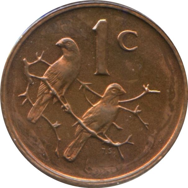 South Africa 1 Cent Coin | Jacobus Johannes Fouche | KM91 | 1976