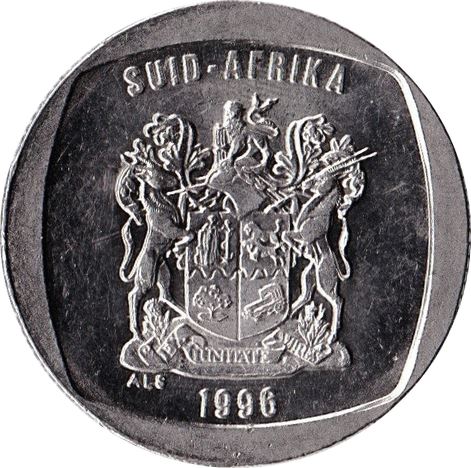 South Africa 1 Rand Afrikaans Legend - SUID-AFRIKA Coin KM164 1996 - 2000