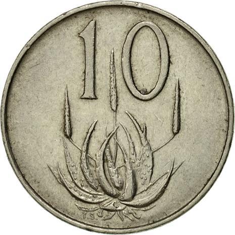 South Africa 10 Cents Afrikaans Legend - SUID-AFRIKA Coin KM68.2 1965 - 1969