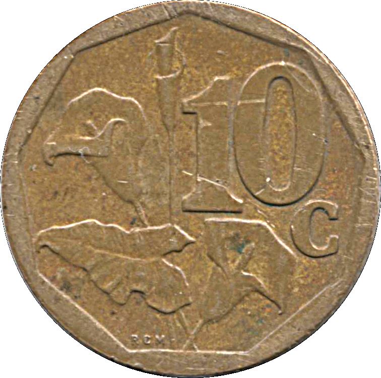 South Africa 10 Cents Xhosa Legend - uMzantsi Afrika Coin KM341 2007