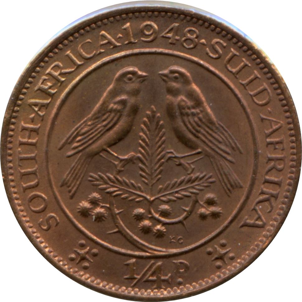 South Africa 1/4 Penny Coin | George VI SOUTH AFRICA - SUID AFRIKA | KM32.1 | 1948 - 1950