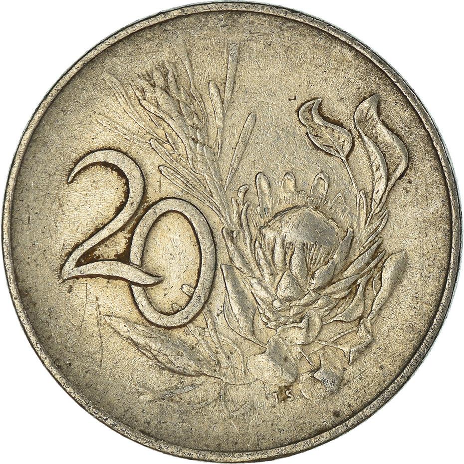 South Africa 20 Cents Afrikaans Legend - SUID-AFRIKA Coin KM69.2 1965 - 1969