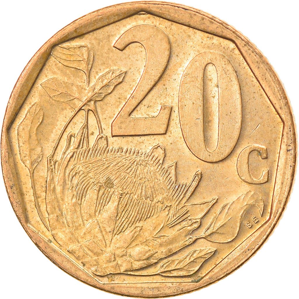 South Africa 20 Cents Tswana Legend - AFERIKA BORWA Coin KM162 1996 - 2000