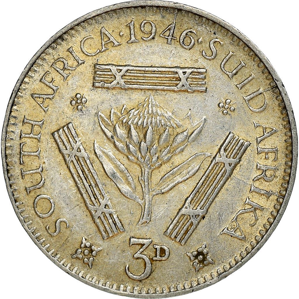 South Africa 3 Pence Coin | George VI | KM26 | 1937 - 1947