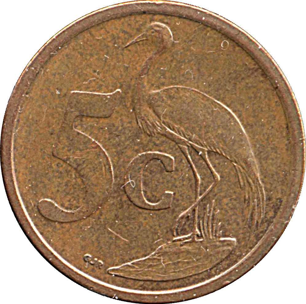 South Africa 5 Cents Afrikaans Legend - Suid-Afrika Coin KM340 2007