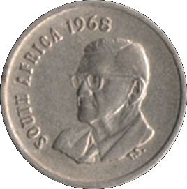 South Africa 5 Cents Coin | Charles Swart | English Legend - SOUTH AFRICA | KM76.1 | 1968