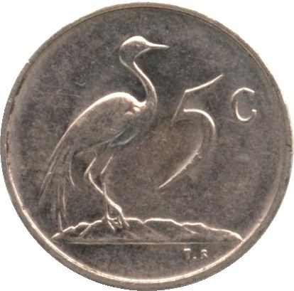 South Africa 5 Cents Coin | Nicolaas J. Diederichs | KM100 | 1979