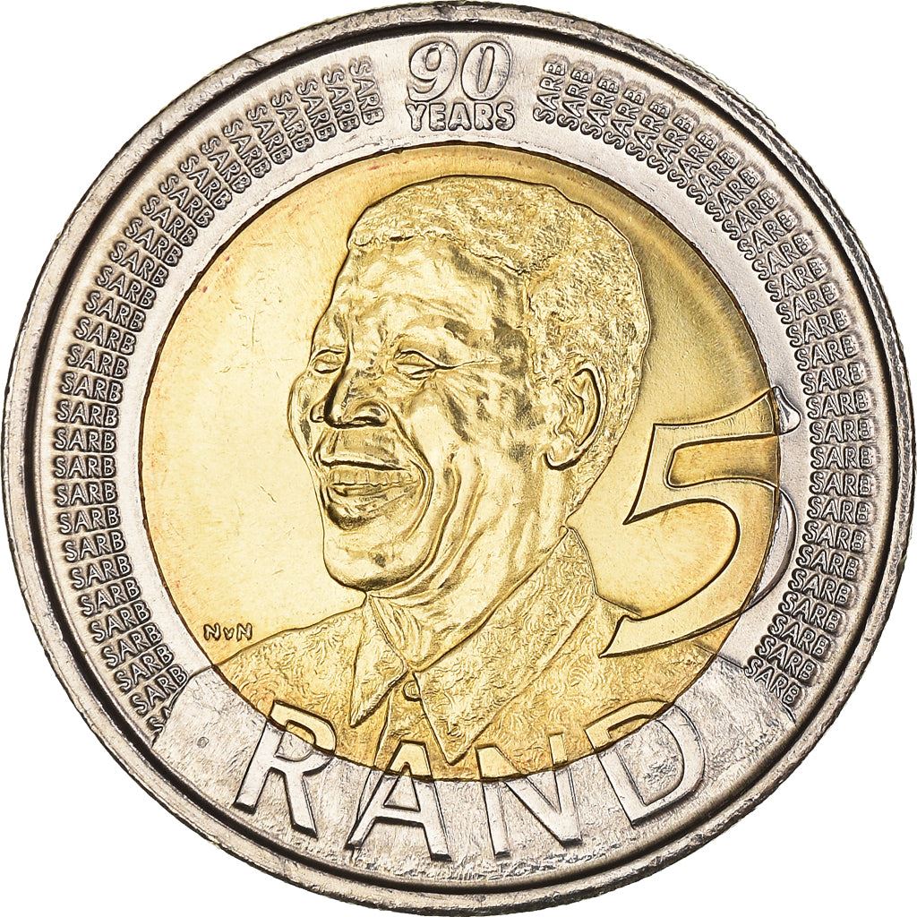 South Africa 5 Rand Coin | Nelson Mandela 90th Birthday | KM439 | 2008