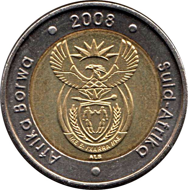 South Africa 5 Rand Coin | Nelson Mandela 90th Birthday | KM439 | 2008