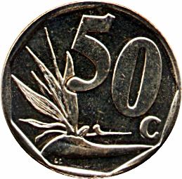 South Africa 50 Cents Coin | Aforika Borwa - South Africa | 2014