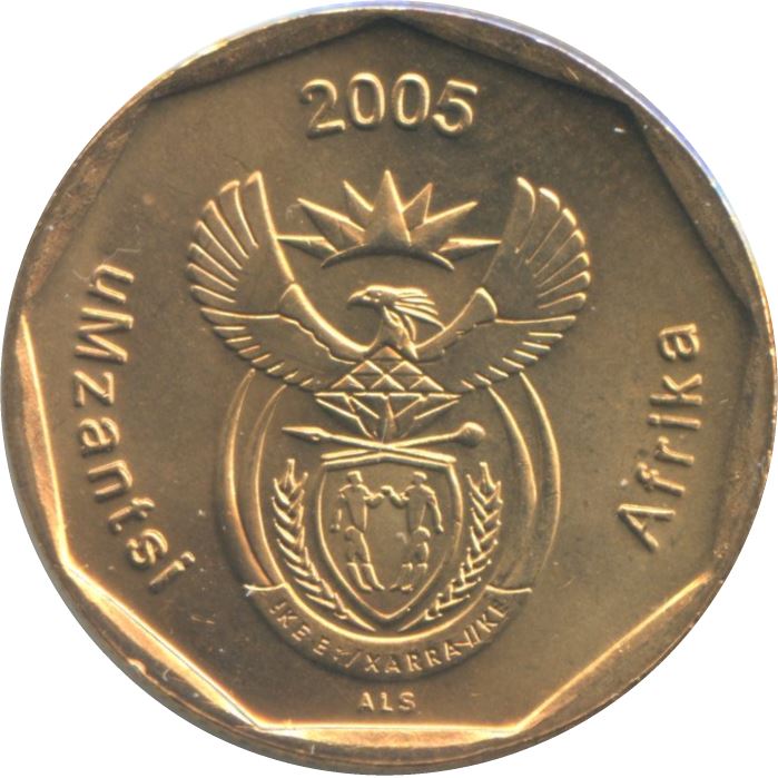 South Africa 50 Cents Xhosa Legend - uMzantsi Afrika Coin KM294 2005