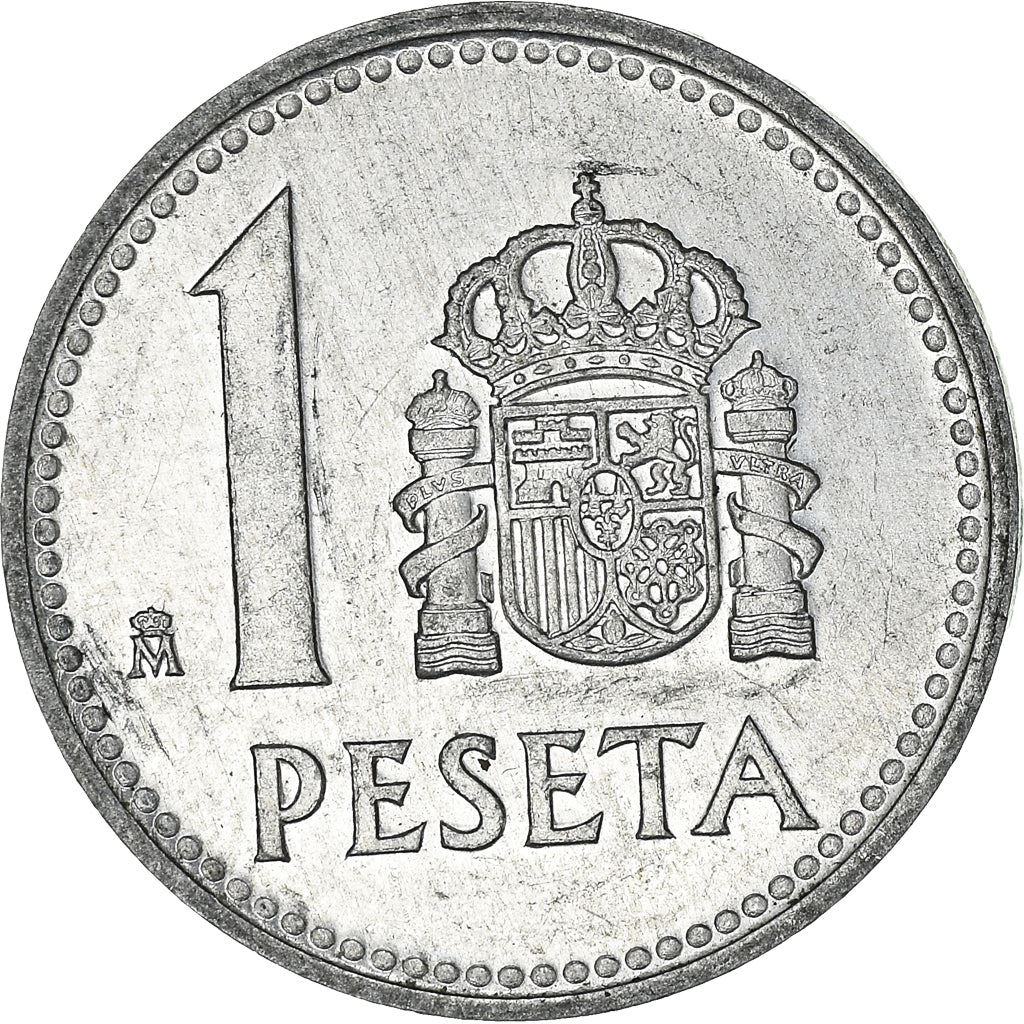 Spain 1 Peseta - Juan Carlos I Coin KM821 1982 - 1989 Bridge