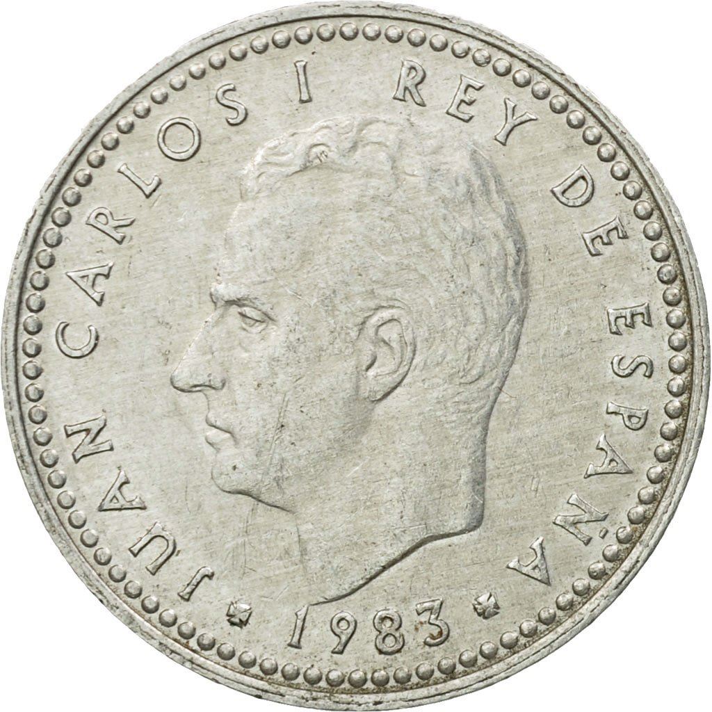 Spain 1 Peseta - Juan Carlos I Coin KM821 1982 - 1989 Bridge