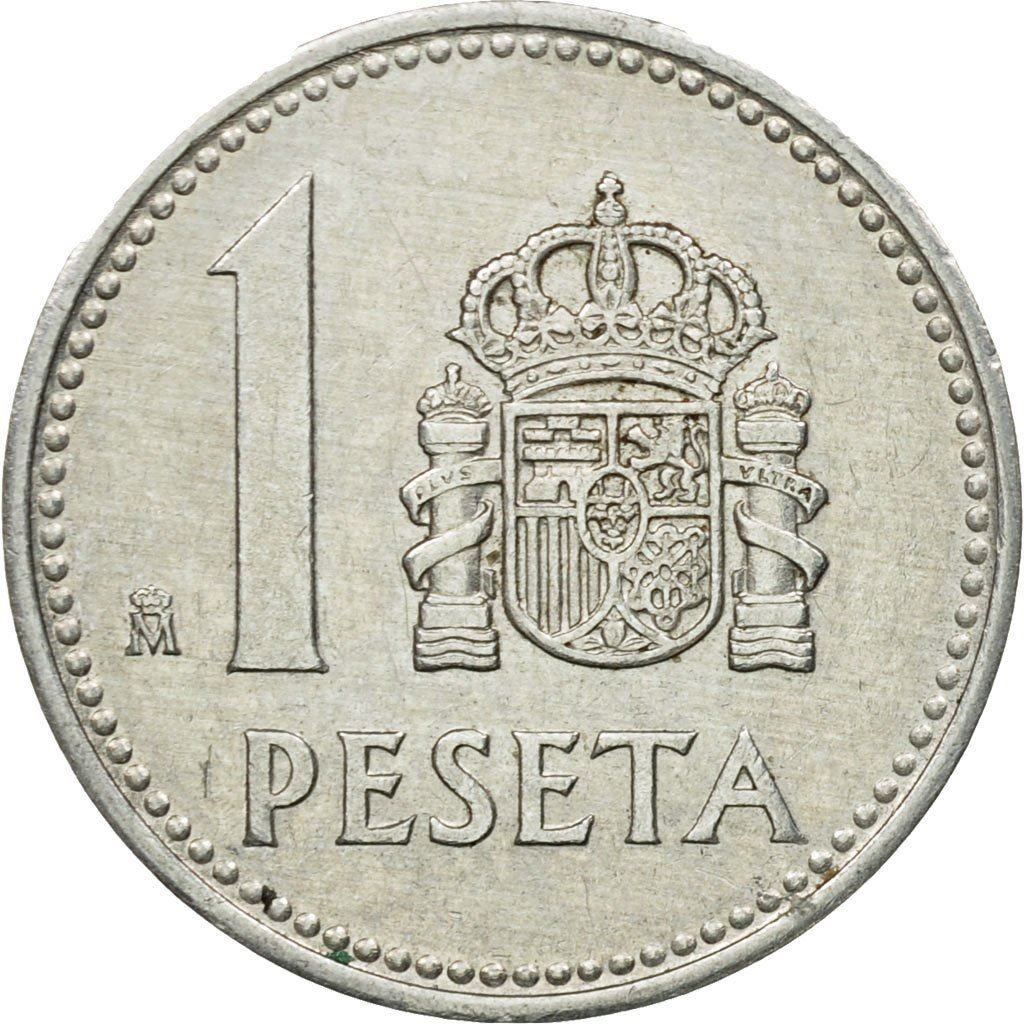 Spain 1 Peseta - Juan Carlos I Coin KM821 1982 - 1989 Bridge