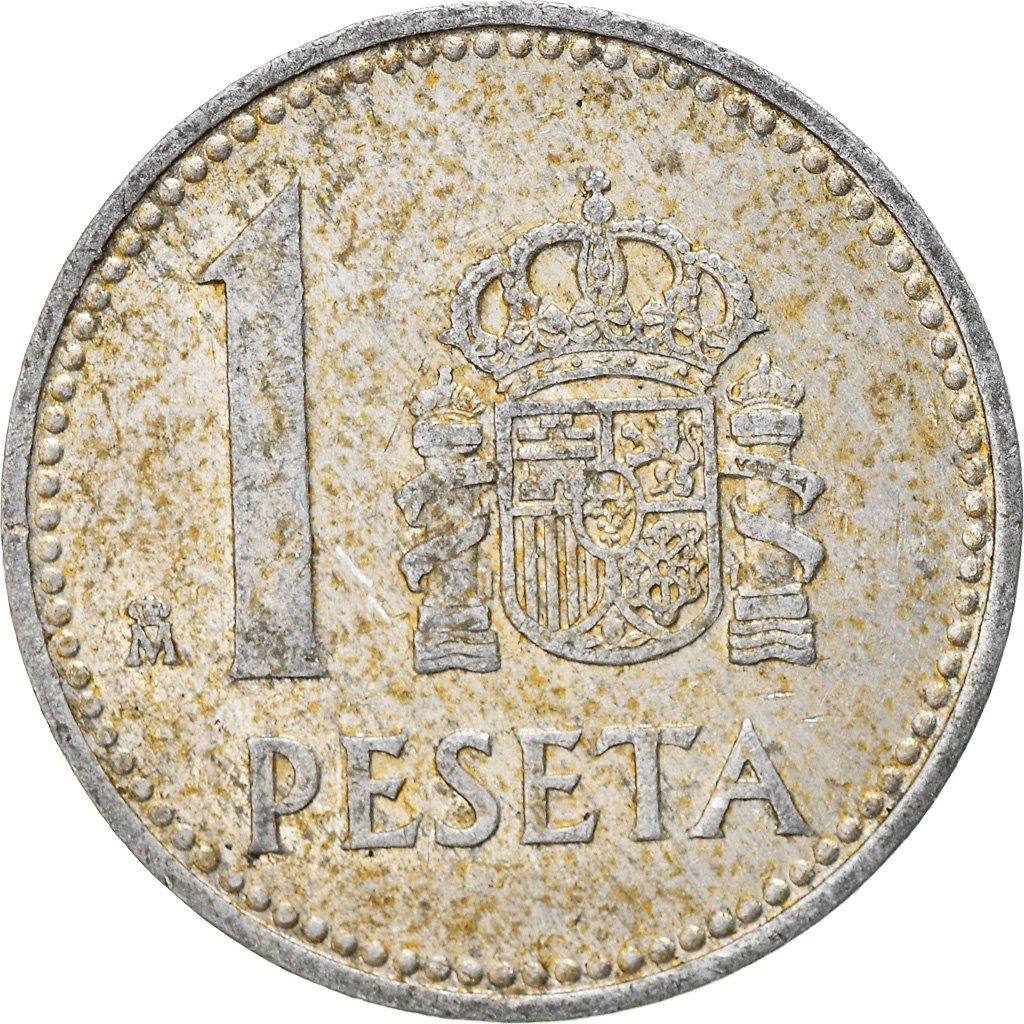 Spain 1 Peseta - Juan Carlos I Coin KM821 1982 - 1989 Bridge