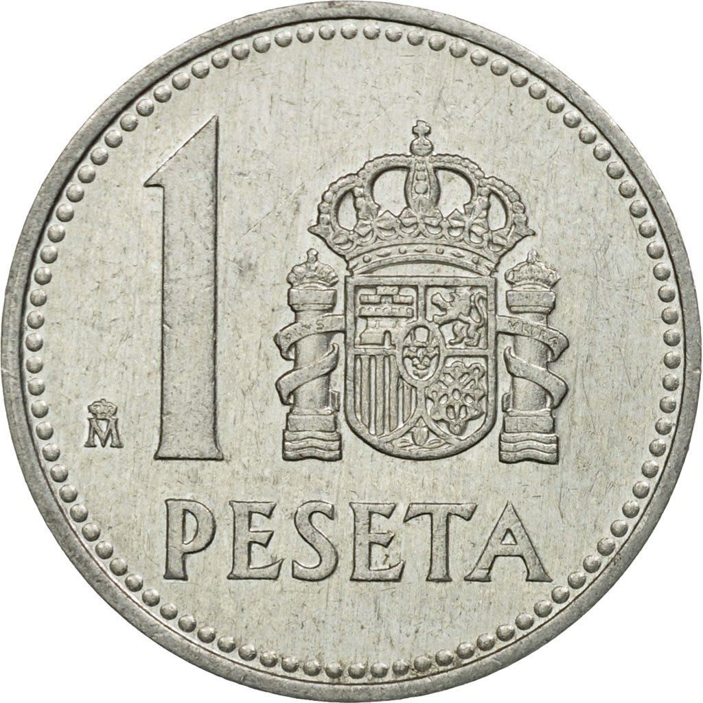 Spain 1 Peseta - Juan Carlos I Coin KM821 1982 - 1989 Bridge