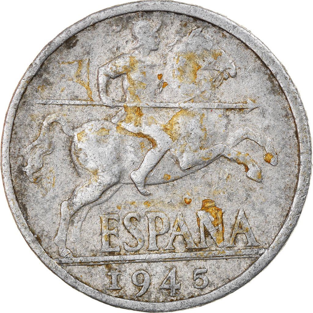 Spain 10 Centimos - Iberian rider Coin KM766 1940 - 1953