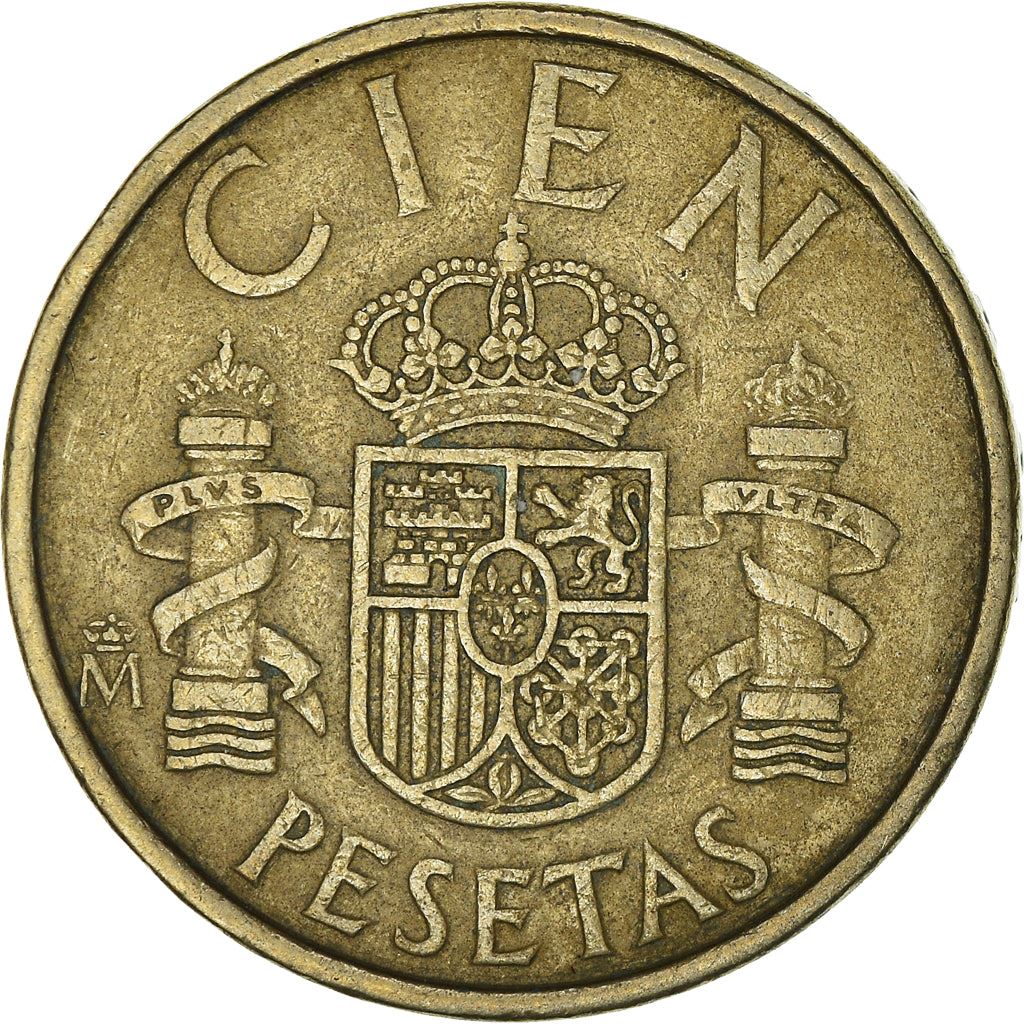 Spain 100 Pesetas - Juan Carlos I "CIEN" Coin 1982 - 1990 KM 826