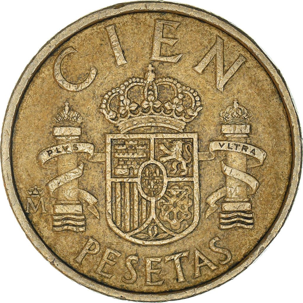 Spain 100 Pesetas - Juan Carlos I "CIEN" Coin 1982 - 1990 KM 826