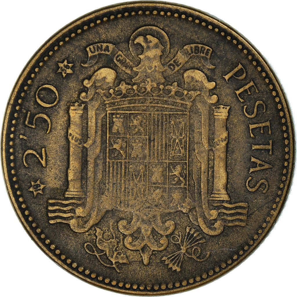 Spain 2½ Pesetas - Francisco Franco Coin KM785 1953