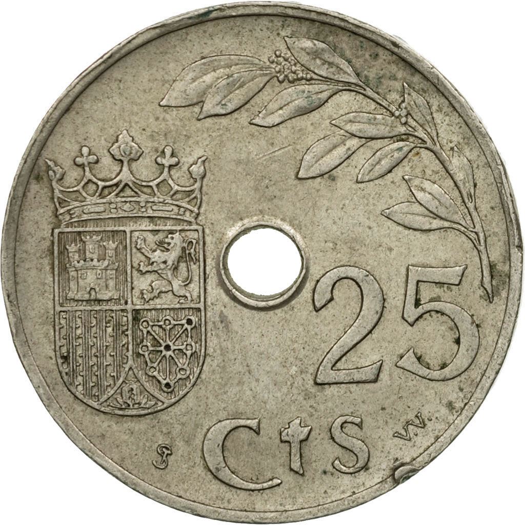 Spain 25 Centimos - 2nd Triumphant Year Coin KM753 1937 Soccer