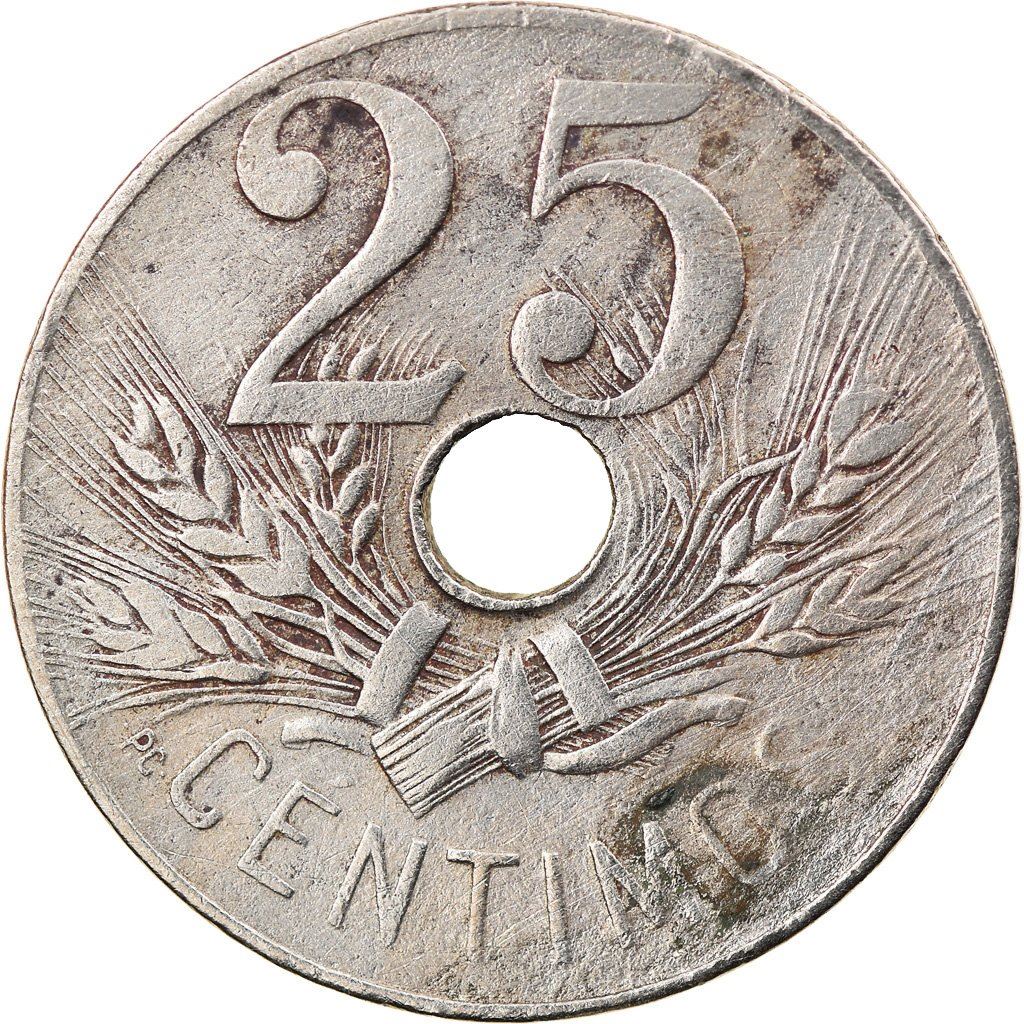 Spain | 25 Centimos Coin | KM742 | Hammer | Hole | 1927