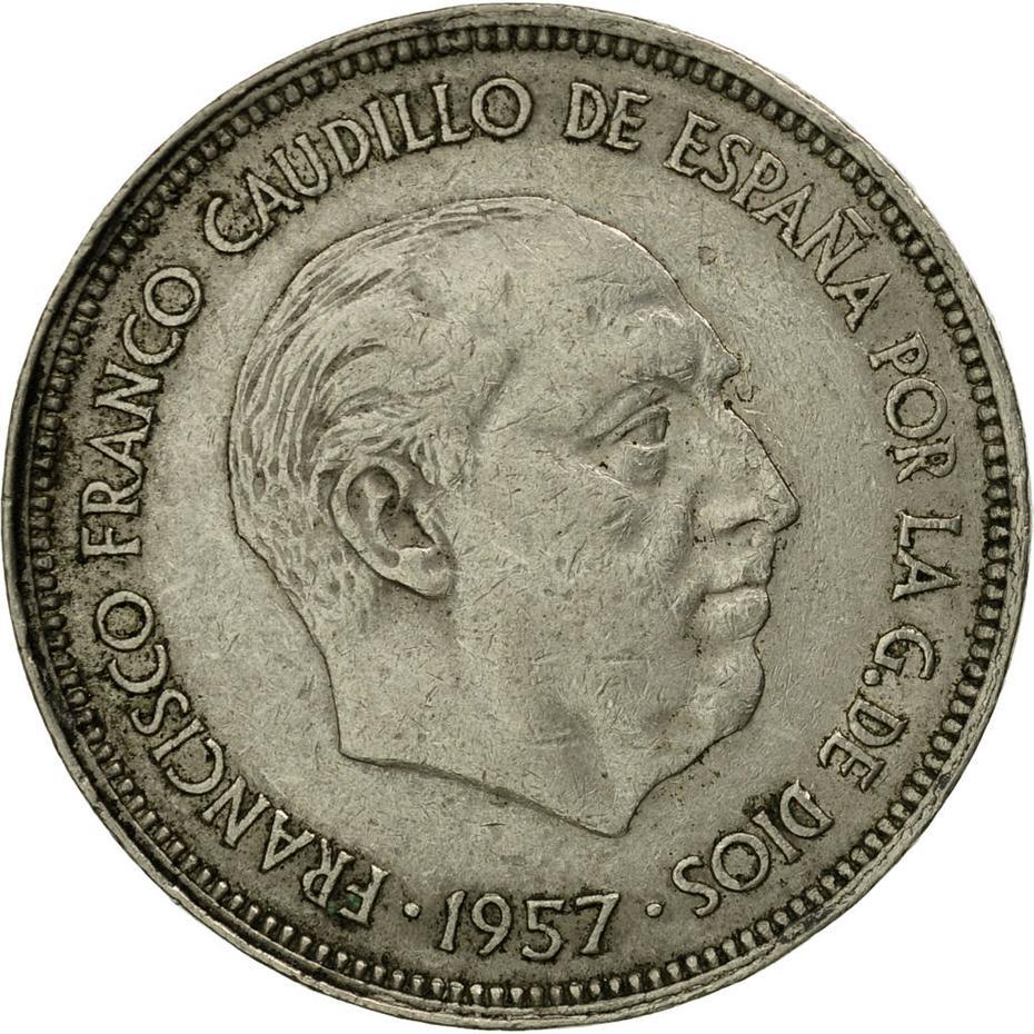 Spain 25 Pesetas - Francisco Franco Coin KM787 1957 (1958 - 1975)