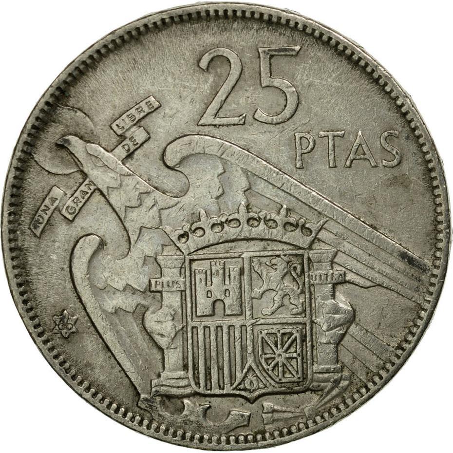 Spain 25 Pesetas - Francisco Franco Coin KM787 1957 (1958 - 1975)