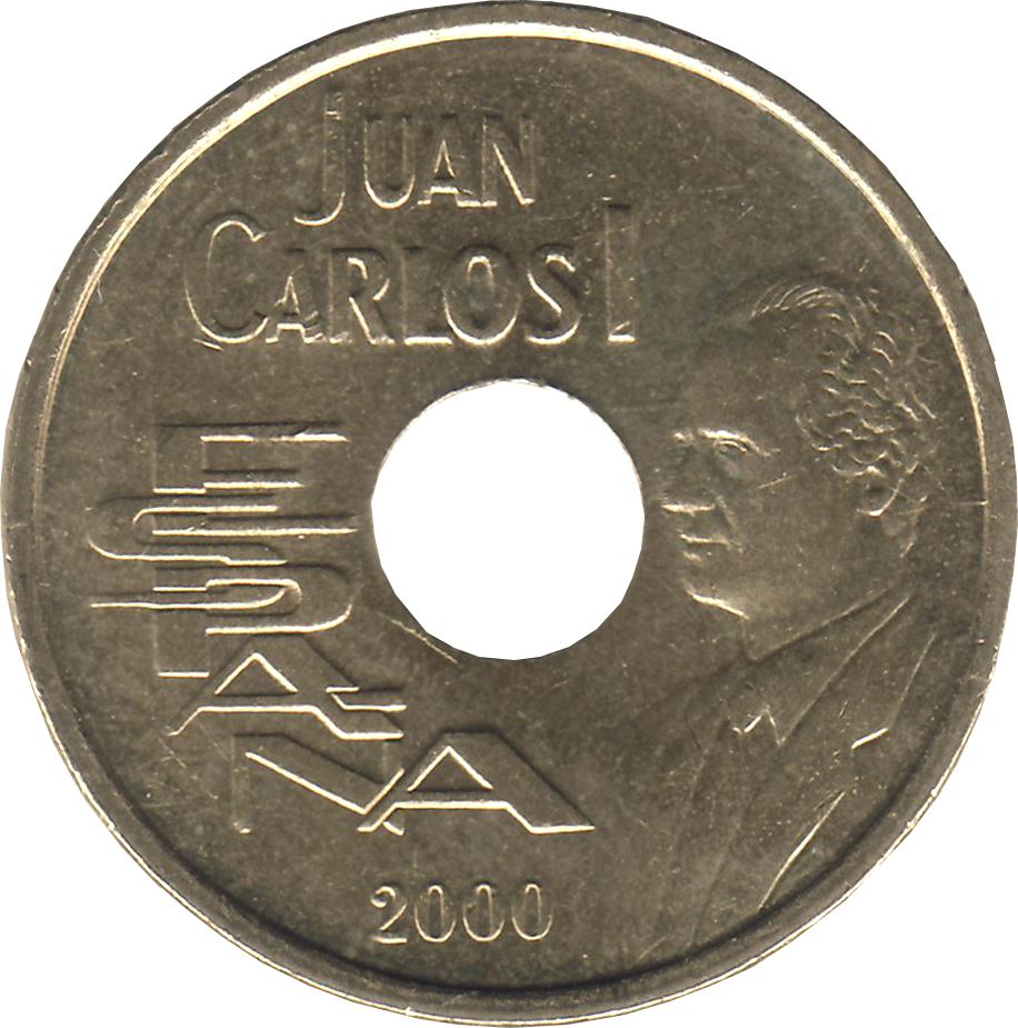 Spain 25 Pesetas - Juan Carlos I Coin KM1013 2000 - 2001