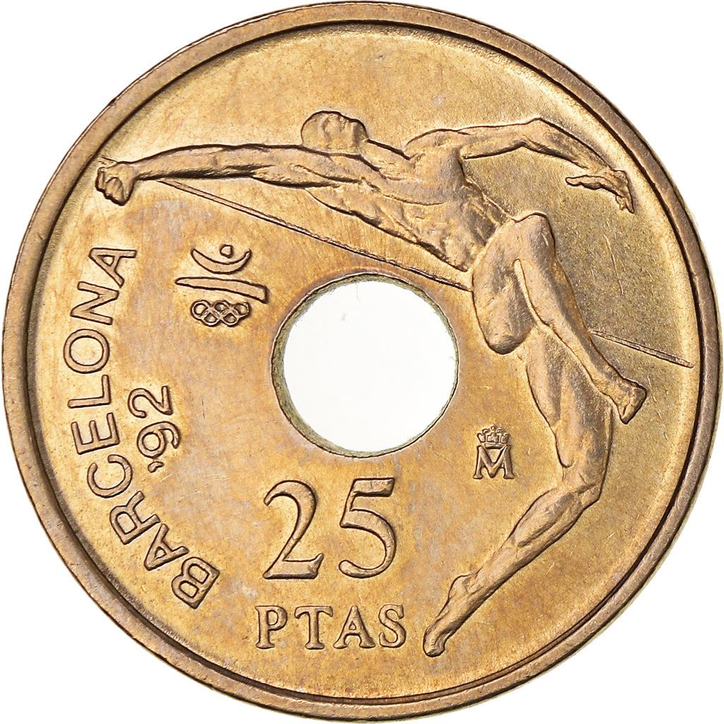 Spain 25 Pesetas - Juan Carlos I High Jump Coin 1990-1991 KM 851