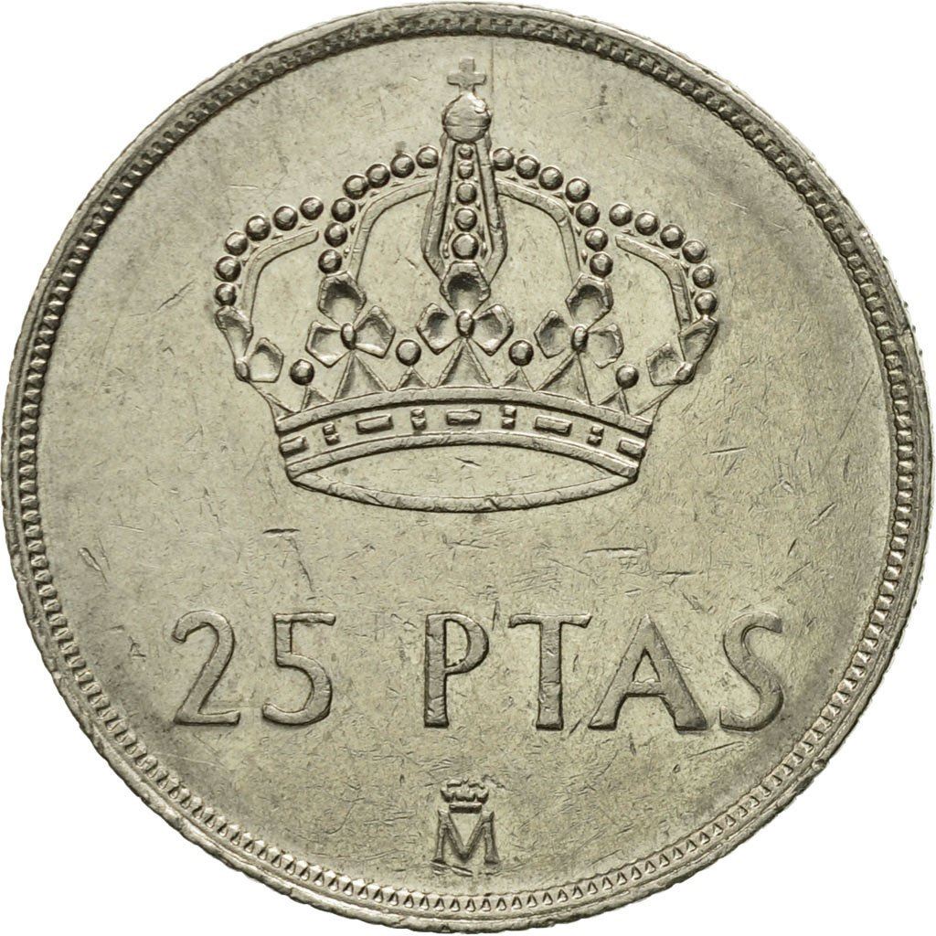 Spain 25 Pesetas - Juan Carlos I with mintmark Coin KM824 1982 - 1984